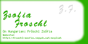 zsofia froschl business card