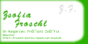 zsofia froschl business card